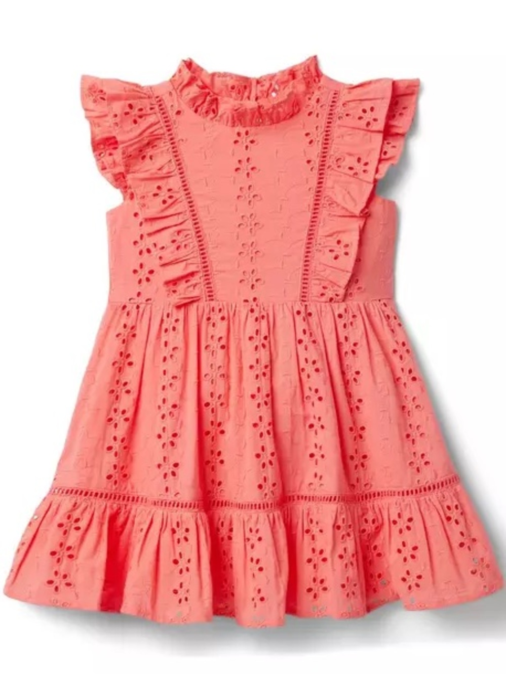 Janie and Jack Pink Eyelet Ruffle Dress